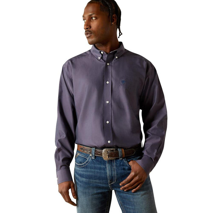 Men's Wrinkle Free Solid Pinpoint Oxford Classic Fit Shirt