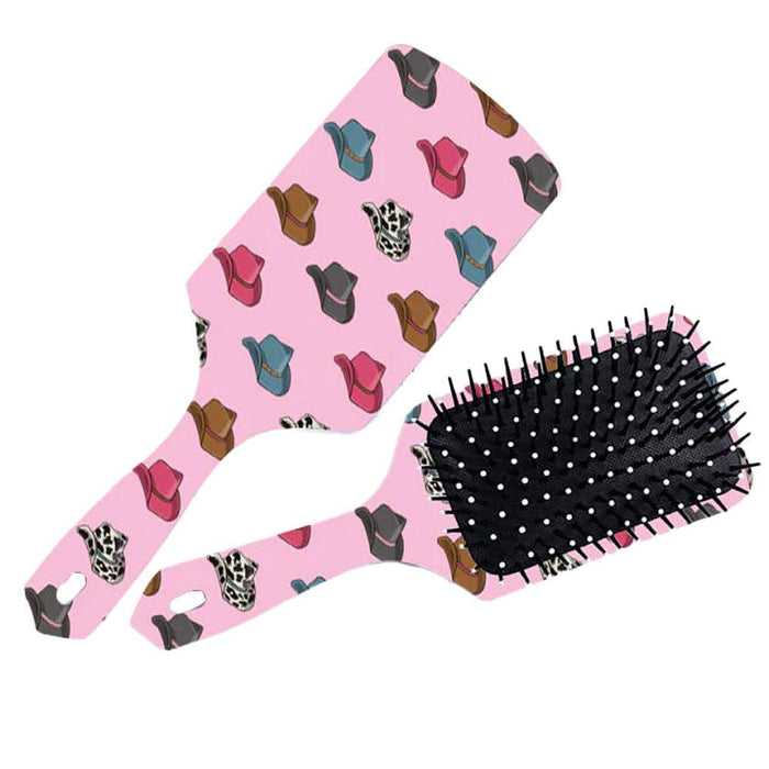 Pink Cowboy Hat Hairbrush