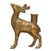 Cast Iron Gold Standing Tall Deer Taper Candle Holder