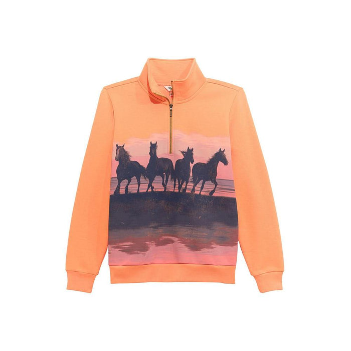 Women's Horse Orange 1/2 Zip