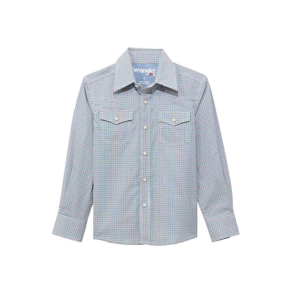 Wrangler Boy's 20X Blue Multi Shirt — NRS