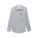 Women's Retro Blue Print Dress Shirt