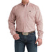 Men's Pink Wavey Print Long Sleeve Button Shirt