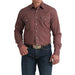 Men's Burgundy Print Modern Fit Shirt