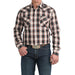 Men's White Plaid Print Modern Fit Shirt