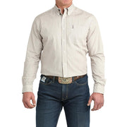 Men's Cream Stripe Modern Fit Shirt