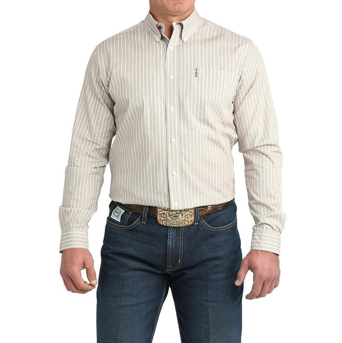 Men's Cream Stripe Modern Fit Shirt