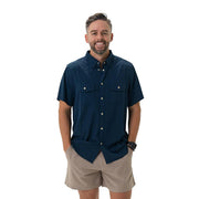 Men's Navy Performance Western Shirt