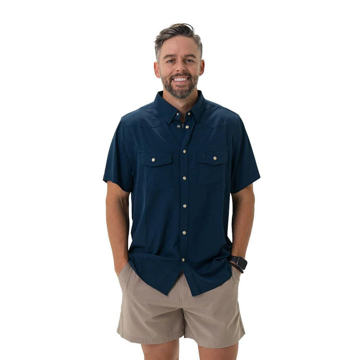 Men's Navy Performance Western Shirt
