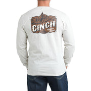 Men's Western Brand Long Sleeve Cream Tee Shirt