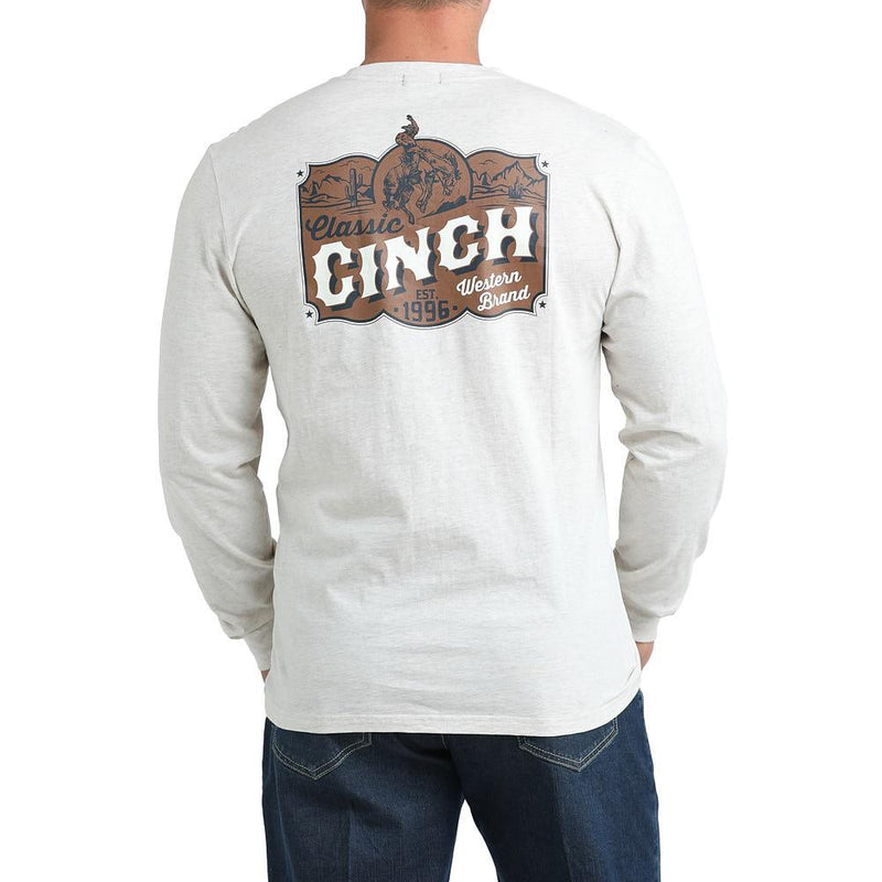Men's Western Brand Long Sleeve Cream Tee Shirt