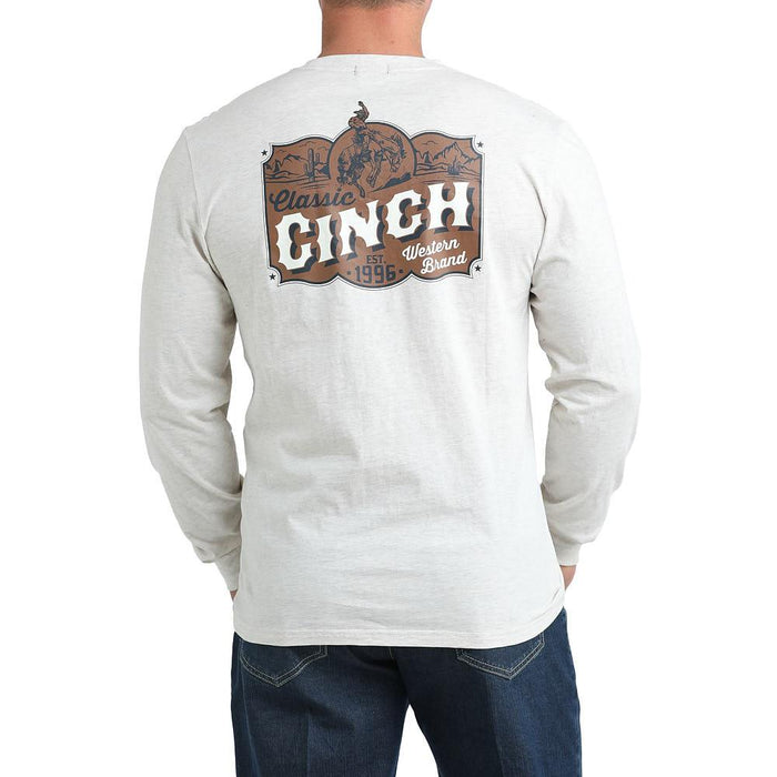 Men's Western Brand Long Sleeve Cream Tee Shirt
