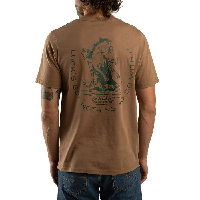 Men's Light Brown No Luck Tee Shirt
