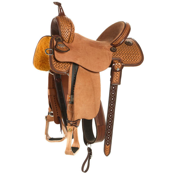 Natural 13.5in 1/2 Breed Coarse Weave BTR Barrel Saddle