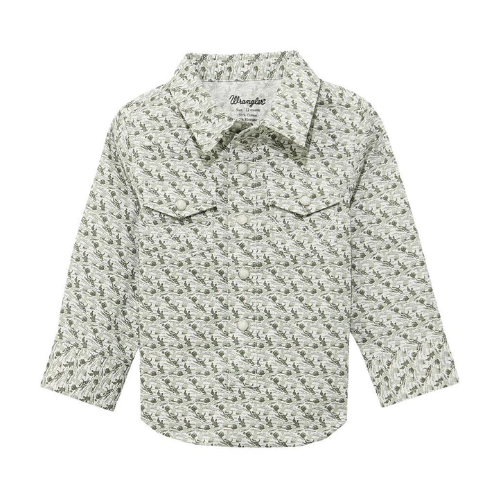 Boy's Olive Long Sleeve Shirt