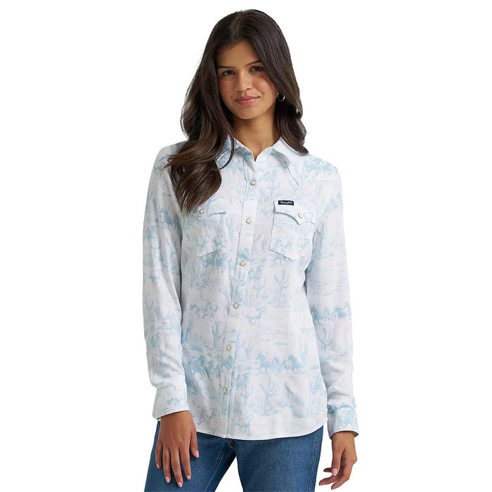 Women's White Desert Snap Shirt