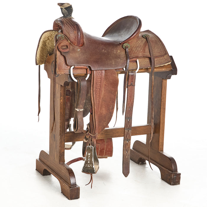 Used 14.5in Basket Stamp with Rope Border Team Roper