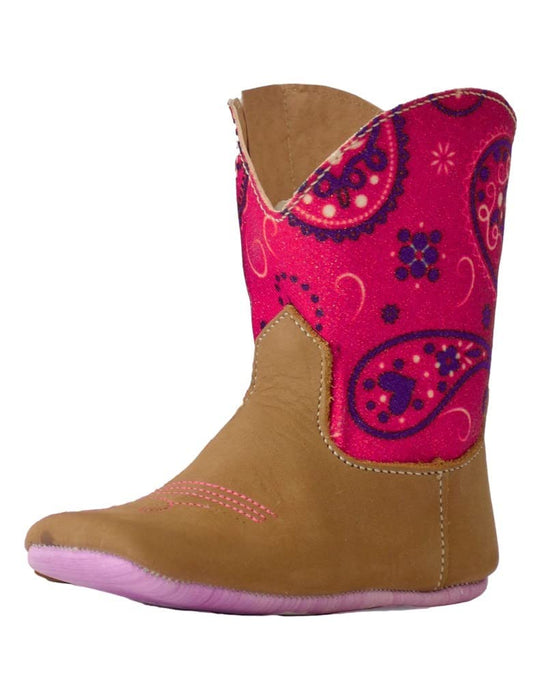 Infant Girls Paisley Western Boot Broad Square Toe