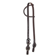 Oiled Single Ear Headstall with Buckles