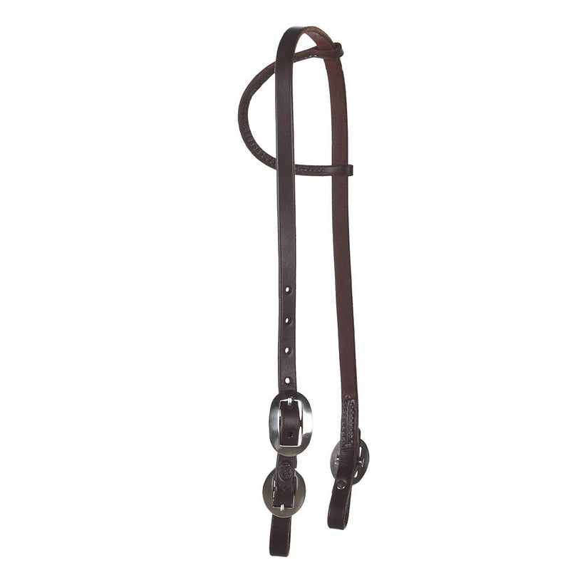 Oiled Single Ear Headstall with Buckles