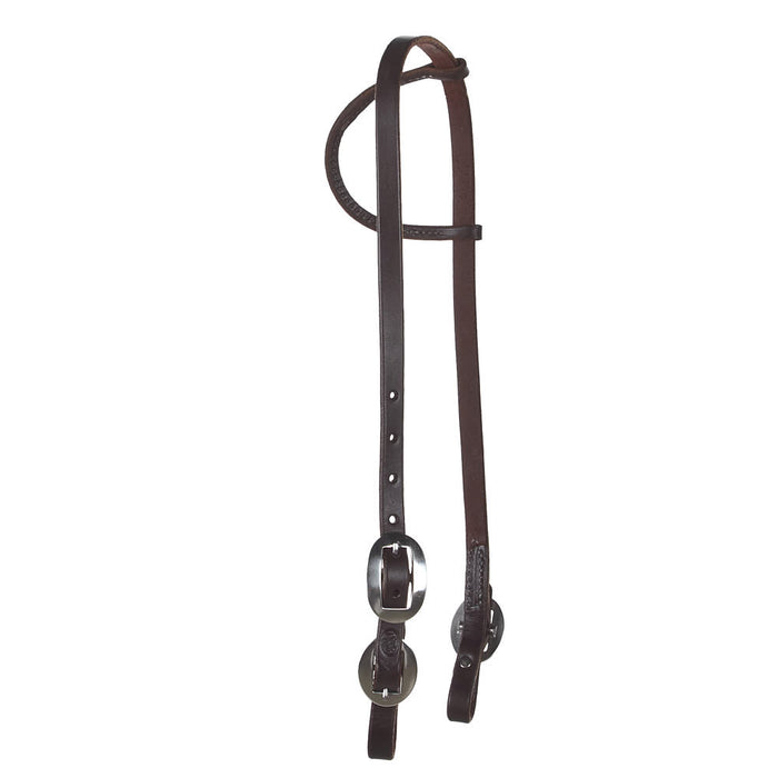 Oiled Single Ear Headstall with Buckles