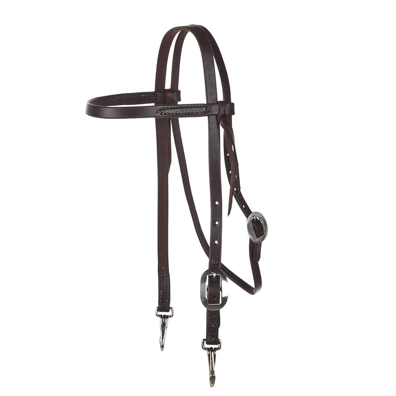 Oiled Browband Headstall with Snaps