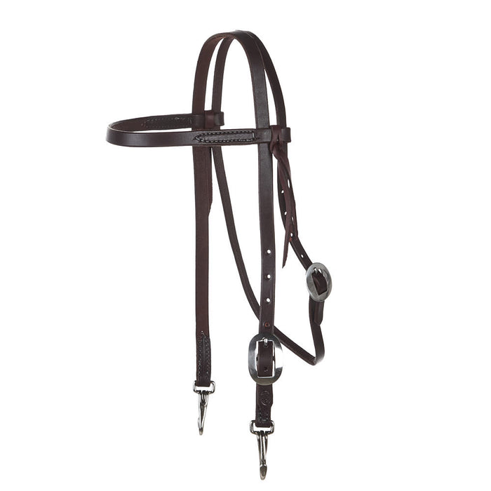 Oiled Browband Headstall with Snaps