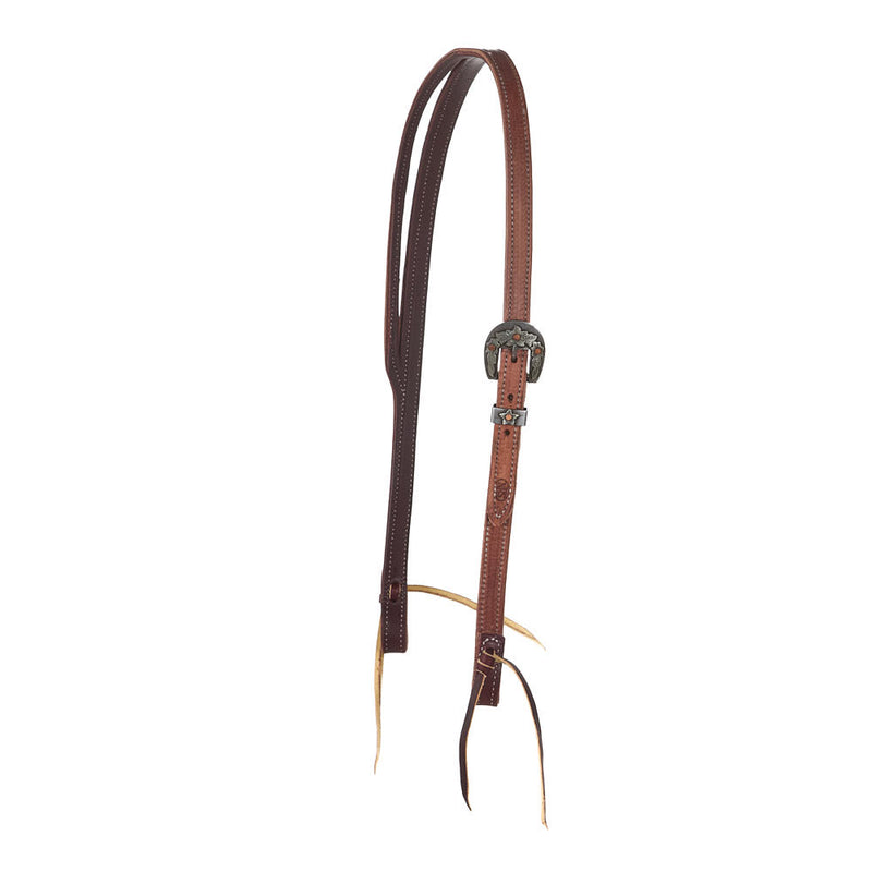 Premium Split Ear Headstall with Floral Heel Buckle