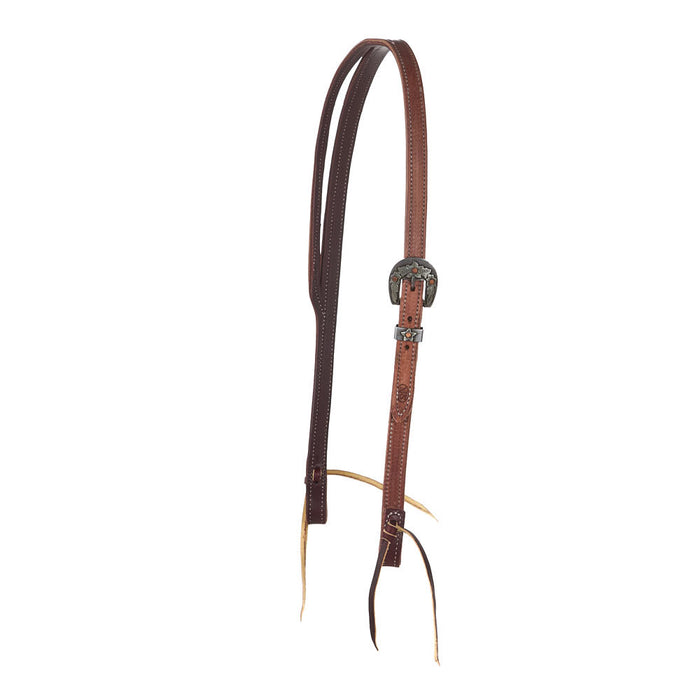 Premium Split Ear Headstall with Floral Heel Buckle