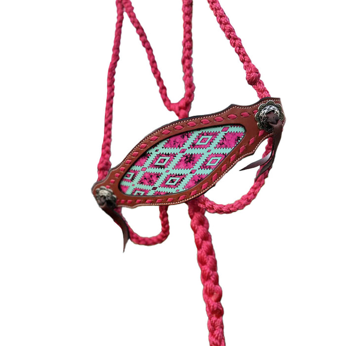 Pink Aztec Bronc Noseband Horse Halter