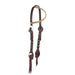 Natural Black Rawhide Braided Double Buckle Latigo Leather Single Ear