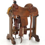 Used 15in 1/2 Breed Floral Tooled Team Roper