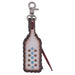 Blue and Tan Beaded Leather Charm