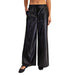 Women's Black Pleather Wide Leg Pants