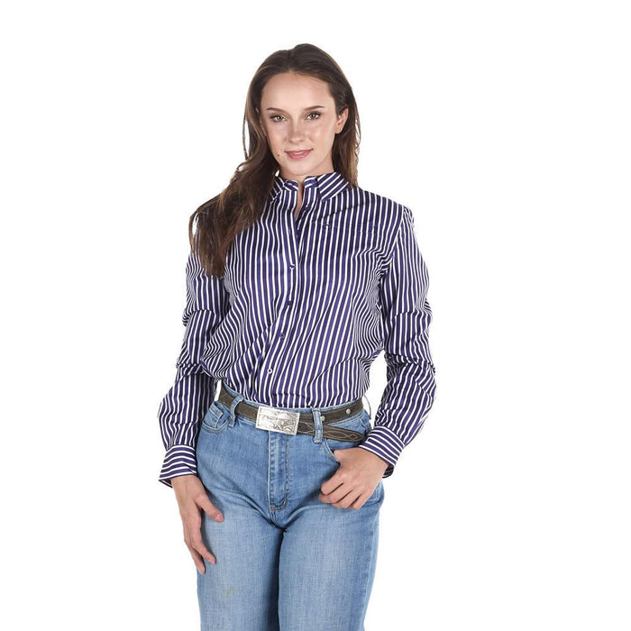 Women's Purple Striped Long Sleeve Shirt