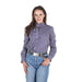 Women's Purple Striped Long Sleeve Shirt