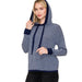 Women's Navy Draw String Striped Top
