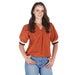 Women’s Rust Puff Sleeve Top