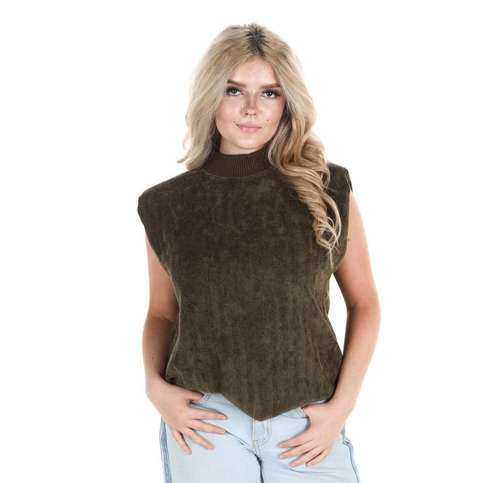 Women's Olive Sleeveless Top