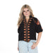 Women's Black Button Top