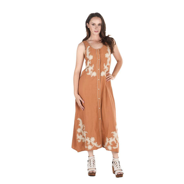 Women's Apricot Applique Dress