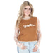 Women's Brown Rodeo Pullover Sweater Vest