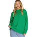 Women's Green Drop Shoulder Oversized Sweater