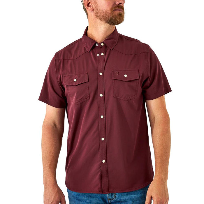 Men's Maroon Performance Western Shirt