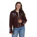 Women's Brown Long Sleeve Star Detail Top