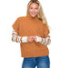 Women's Camel Extended Sleeve Sweater Vest