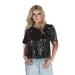 Women's Black Fringe Top