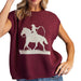 Women's Wine Horse Sleeveless Sweater