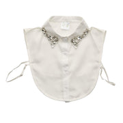 Women's White Jewel Corporate Collar