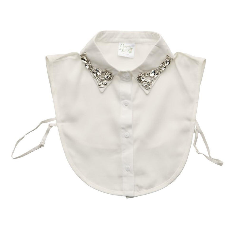 Women's White Jewel Corporate Collar